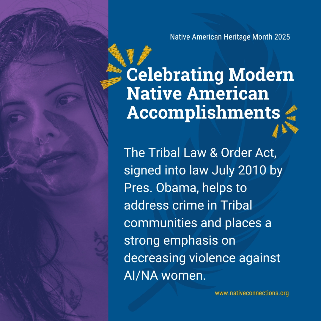 The Tribal Law &amp; Order Act, signed into law July 2010 by Pres. Obama, helps to address crime in Tribal communities and places a strong emphasis on decreasing violence against American Indian &amp; Alaska Native women. Read more - justice.gov/Tribal/Tribal-…
#NAHM #NAHMRecognizingHistory
