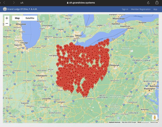 Vision4theBlind's tweet image. The state of Ohio has over 450 Masonic lodges and 70,000 members