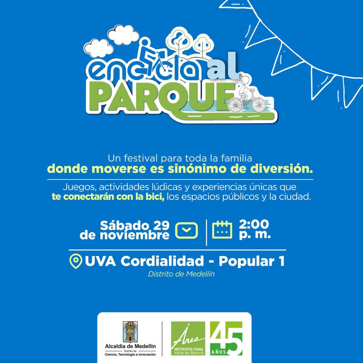 ¡Nos vemos en la UVA Cordialidad del Popular 1! 🚴‍♂️
Ven a vivir EnCicla al Parque, un espacio para disfrutar la bici, compartir en comunidad y pedalear por una movilidad más sostenible 💚.