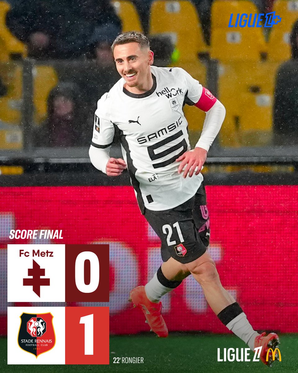 ligue1plus's tweet image. 4e victoire consécutive  ✅✅✅✅

📈 Le @staderennais prend provisoirement la 4e place ! Qui l&apos;aurait cru il y a un mois ?? 😯

#FCMSRFC