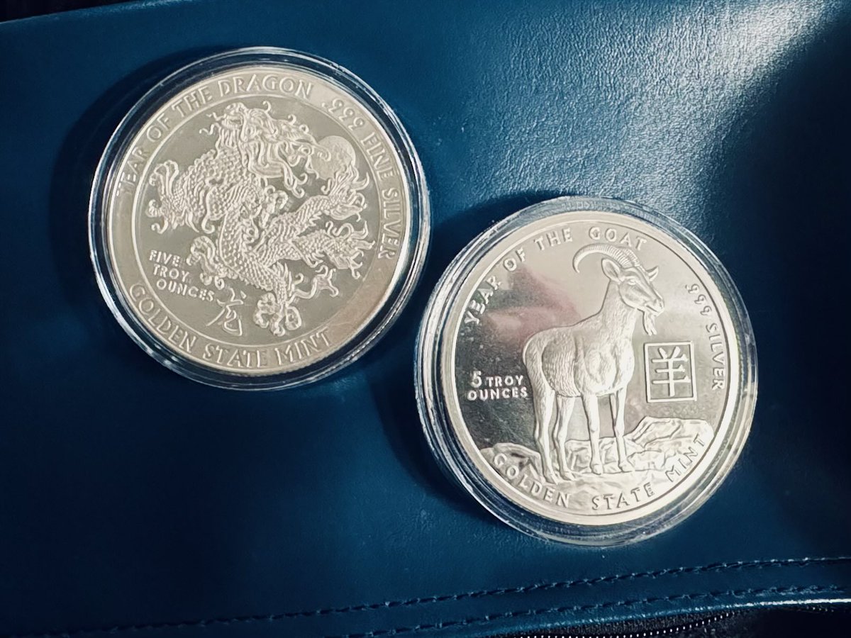 #silverStacking
A pair of 5 troy oz. Golden State Mint lunars. Simply wonderful work from GSM.