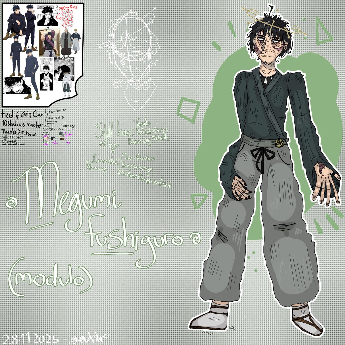 govxnor_'s tweet image. Ive been seeing people talk about Nobara coming back in #Modulo , so
now with her and Yuuji back i thought “hey, what if i tried to make a Megumi design for him in Modulo”

So i did 😋😋😋

I’ll probably work more on this but this is what i got so far

#jjk #JujutsuKaisen #megumi