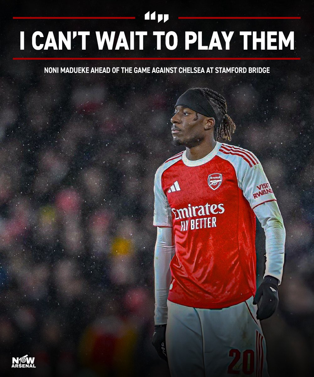 now_arsenaI's tweet photo. Noni Madueke ahead of the huge game at Stamford Bridge on Sunday.

He’s ready. https://t.co/sNkem5c2RQ