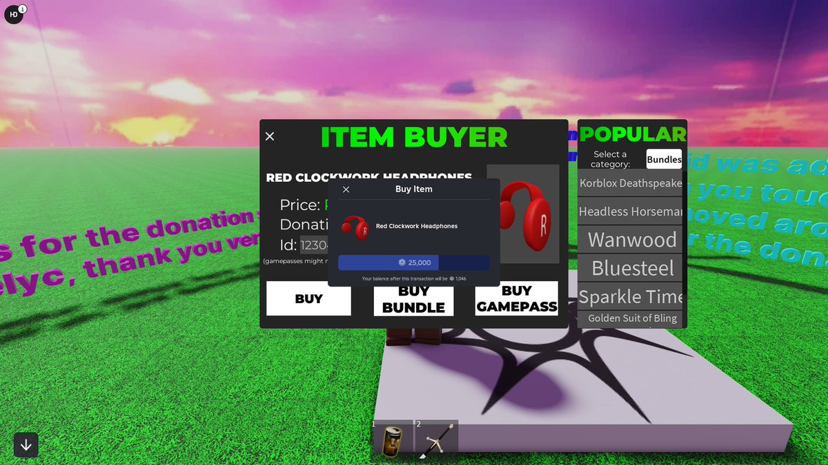 Day 7 of the Roblox Black Friday sale, who bought the Red Clockwork Headphones?