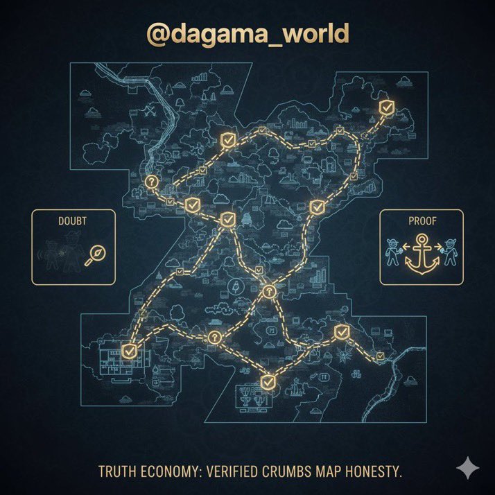 Trust isn’t only lost through lies; it fades in doubt. daGama turns reviews into proof: plural explorers cross‑check, truth resists illusion.

This is a truth economy; each verified breadcrumb maps honesty for the next traveler.