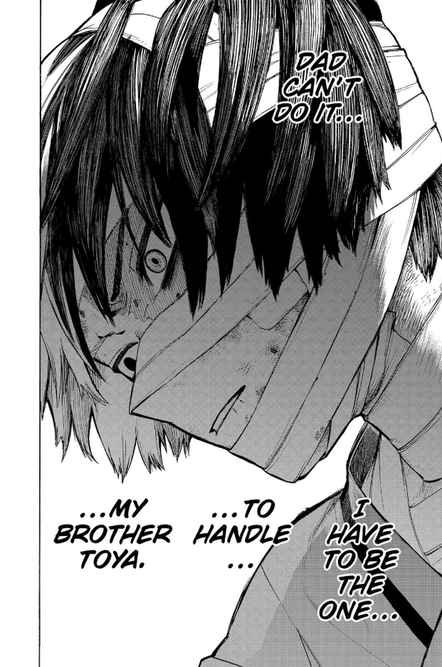 I just wanna say again how Shoto’s heart is literally a heart of gold. I don’t think a bunch of people realize how IMMENSE it is that Shoto did not turn his back on Touya he did not say “you hate me you tried to kill me I’m staying away from you.” He RELATED himself to Touya an-