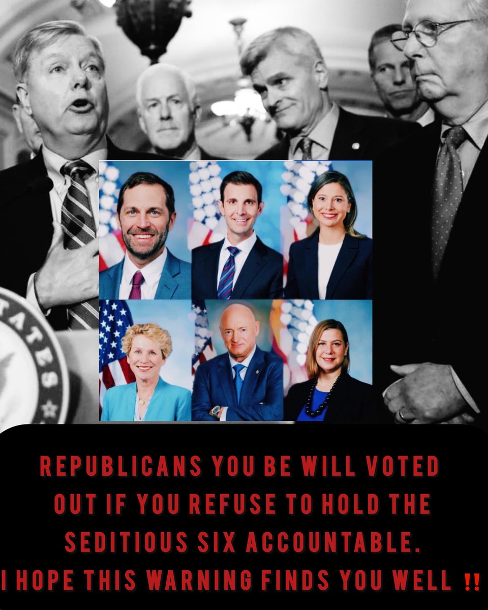 Let me be very clear, Republicans, this is your final warning.

After what happened to our troops in D.C., you better use every ounce of power, authority, and courage you have left to go after the Seditious Six.

They crossed a line that can never be uncrossed.
They put our