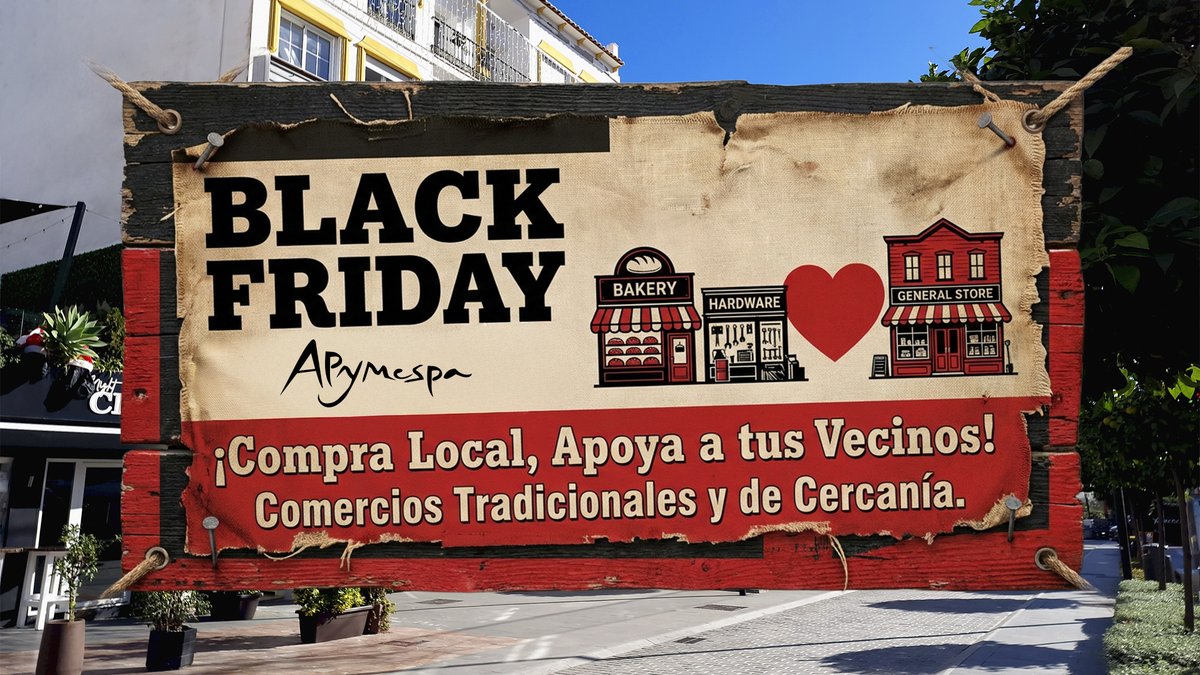 Este #BlackFriday apuesta por lo de aquí 🖤

Compra en el comercio de siempre, apoya a tus vecinos y genera empleo en San Pedro Alcántara y Nueva Andalucía.

#APYMESPA #BlackFridayLocal #ComercioLocal #ComercioDeCercanía #SanPedroAlcántara #NuevaAndalucía #CostaDelSol #Málaga