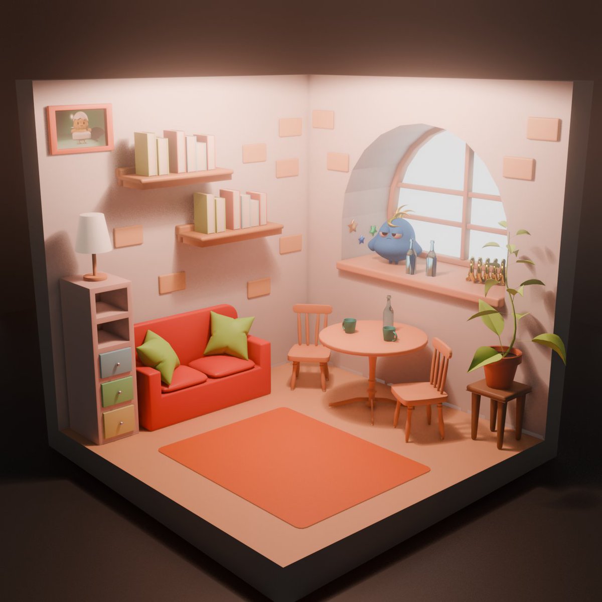 Maachatofugames's tweet image. 『はじめての３Dモデリング Blender4超入門』５章まで終了！！残り５章です！

少しずつだけど用語とか操作に慣れてきて、画面操作で迷子になることが減ってすごく嬉しい…
#blender3D #3dmodeling #blender初心者