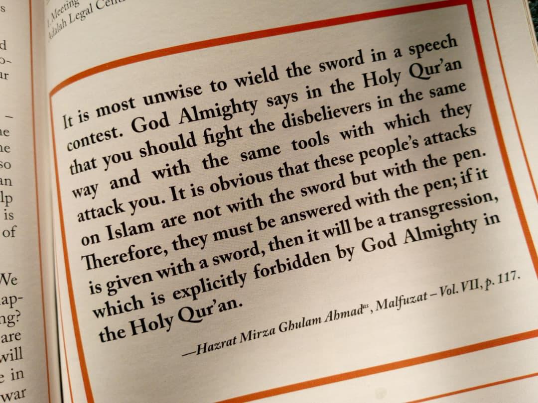 ess_o_jay's tweet photo. “It is most unwise to wield the sword in a speech contest”

— The Promised Messiah (as) https://t.co/FgsWI1zktZ