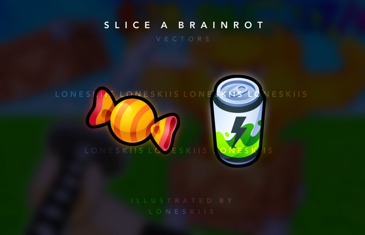 loneskiis's tweet image. vectors for slice a brainrot’s upcoming update 🍬⚡️

#robloxart #robloxdev