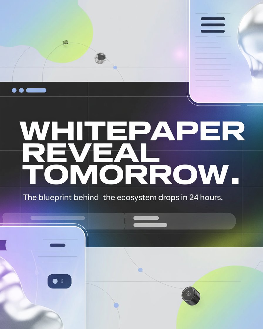 Tomorrow we unveil the blueprint behind everything we’re building. 👷‍♂️

The official Whitepaper drops, breaking down our vision, mechanics, and what’s coming next. 📄

If you’ve been waiting to see how it all fits together, this is it.

Stay ready. 🔥