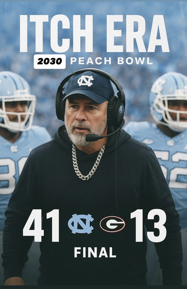 giashultznews's tweet photo. Tar Heels cruise past Georgia 41-13 in Round 1. Total domination on both sides. One step closer to Coach Itch securing that second natty. Chapel Hill can feel it. 🔥🐏 #UNCFootball https://t.co/0tRPfwDnk8