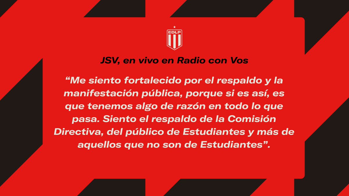 edelpclub's tweet photo. 🎙 Repasamos los testimonios de nuestro presidente Juan Sebastián Verón en @radioconvos899, @lanacionmas y @Observador1079 tras los hechos de público conocimiento. https://t.co/AXlo3ZsXog