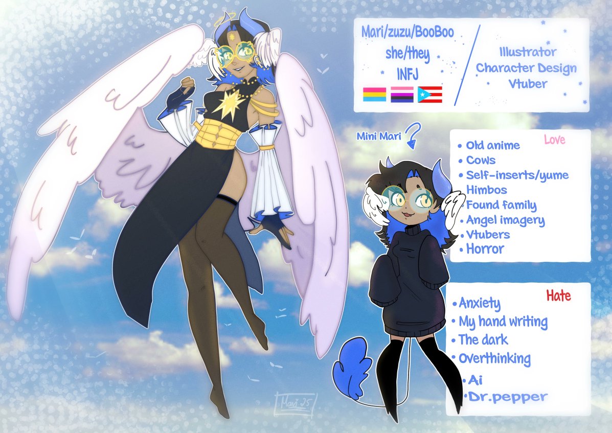 Abyss_Angels_'s tweet image. 🌟@MSpagetti (she/they) has been drawing ever since she was little, always looking to the medium as way to express the things she imagined. She, herself, is a VTuber! @MariSpaghetti🌟

🌟 Fun Fact: Her favorite thing to draw is Self-insert/Yume Art 🌟