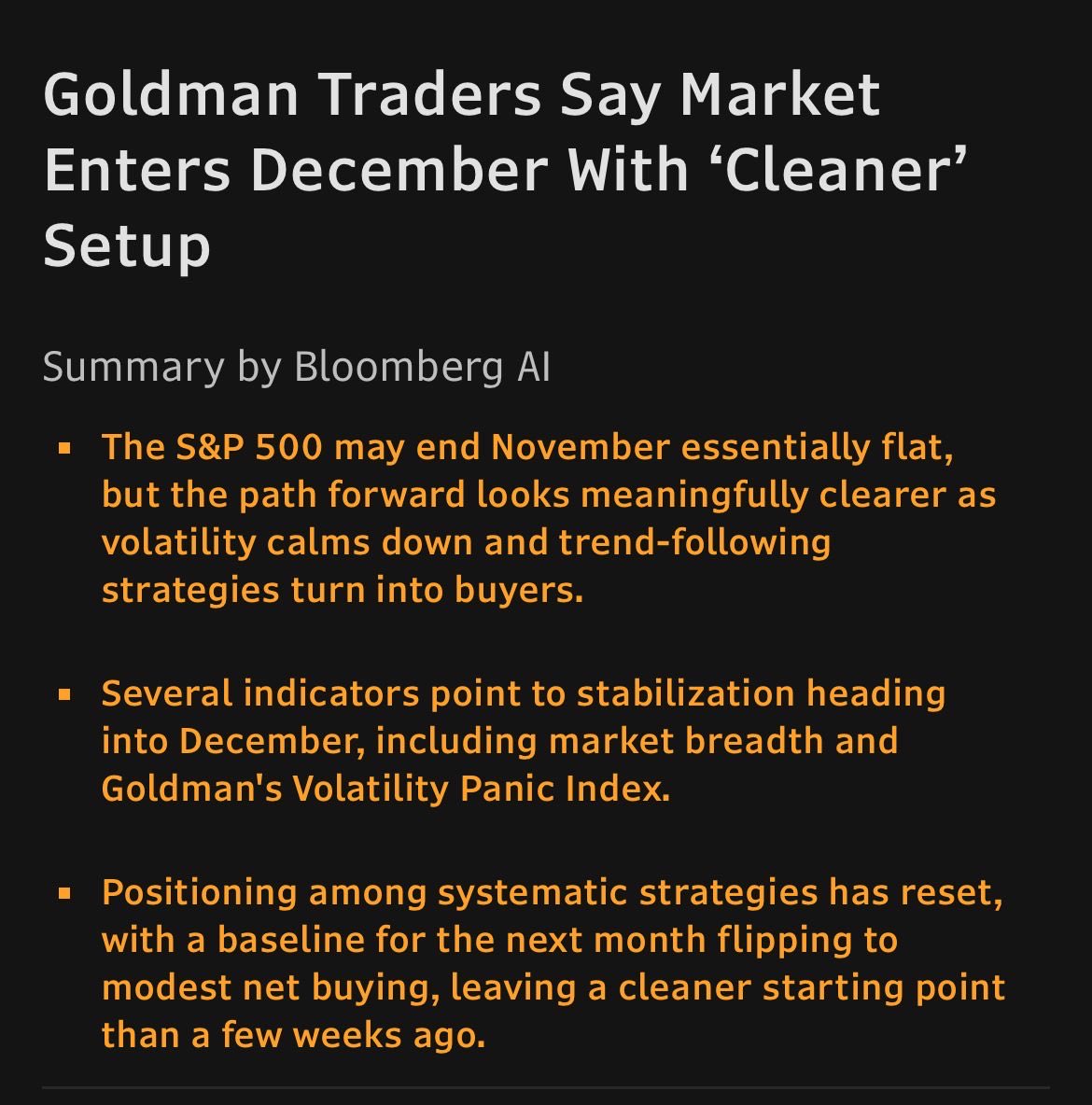 MenthorQpro's tweet image. According to GS we are stabilizing going into Dec.