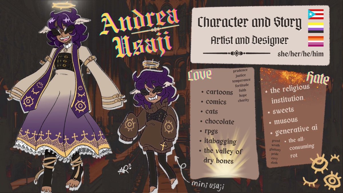 Abyss_Angels_'s tweet image. 👁️@ar3hirameko, aka Usaji, is a character artist. She has worked professionally as character, concept, and freelance artist.👁️

👁️ Fun Fact:  He is the button making MASTER!👁️