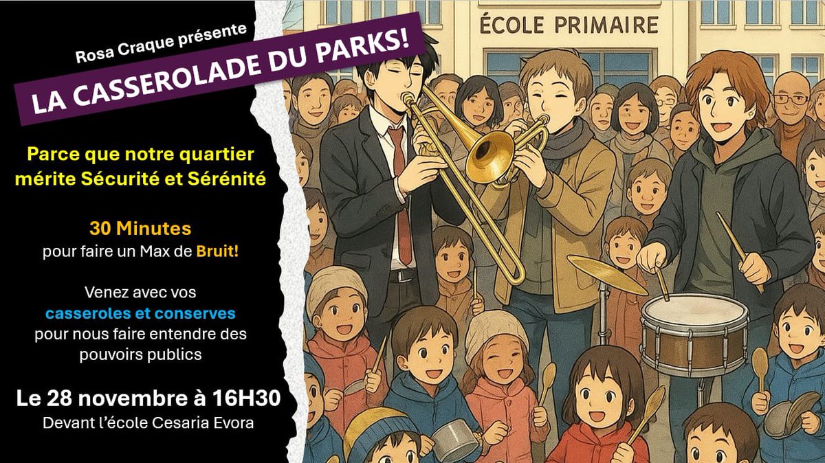 richardlevy75's tweet image. 🔥 Nous étions présent à la Casserolade du Parks.

Quand des parents doivent taper sur des casseroles pour protéger leurs enfants, c’est qu’il y a un immense échec politique.

À Rosa-Parks comme dans tout le 19e, l’insécurité explose : inertie municipale…

À dans 1 mois 🫡