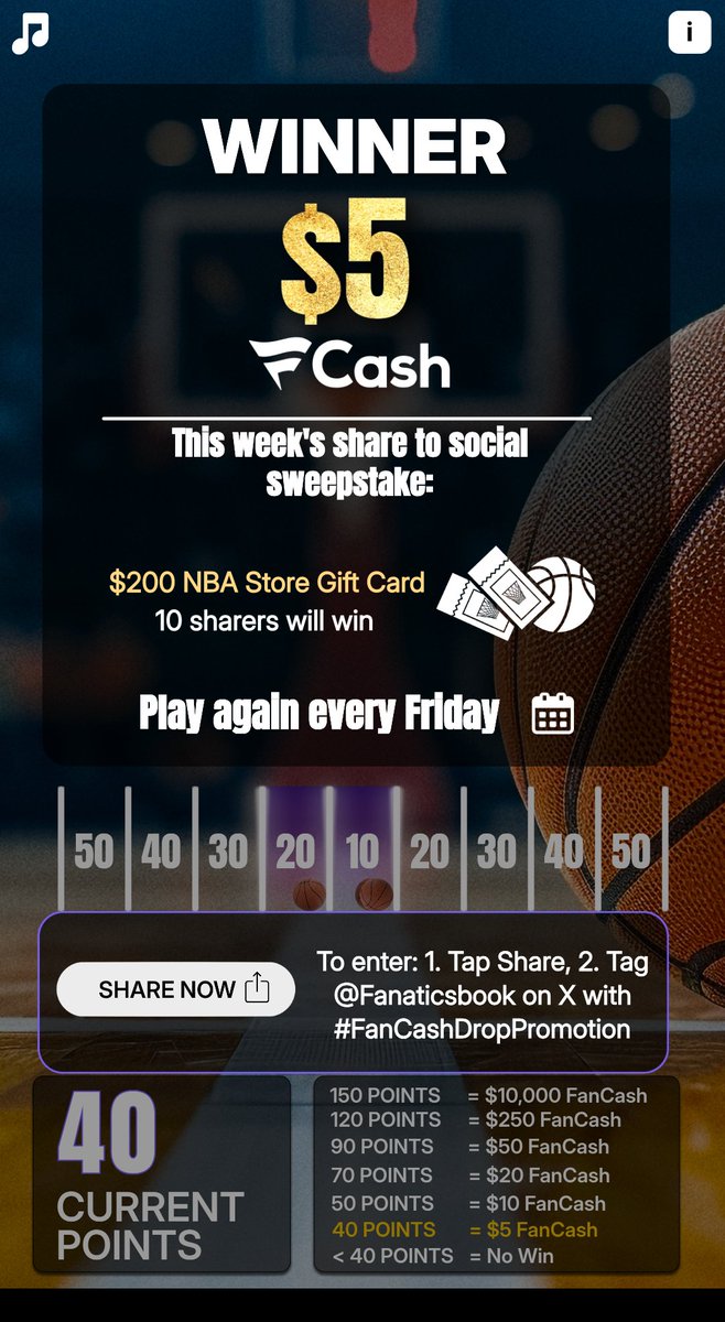 Play the #FanCashDropPromotion today
fanatics.onelink.me/5kut/p6fykbjo