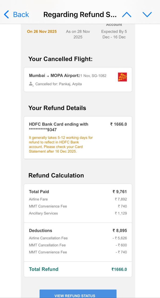 amithel's tweet image. #Makemytrip #Spicejet #pmoindia This is what the cheaters and liars do to a pair of senior citizens? spicejet cancels the flight; sends us a msg that refund has been initiated; we book another flight; airline puts us on alternative flgt; we say no-we need refund-and we get this!
