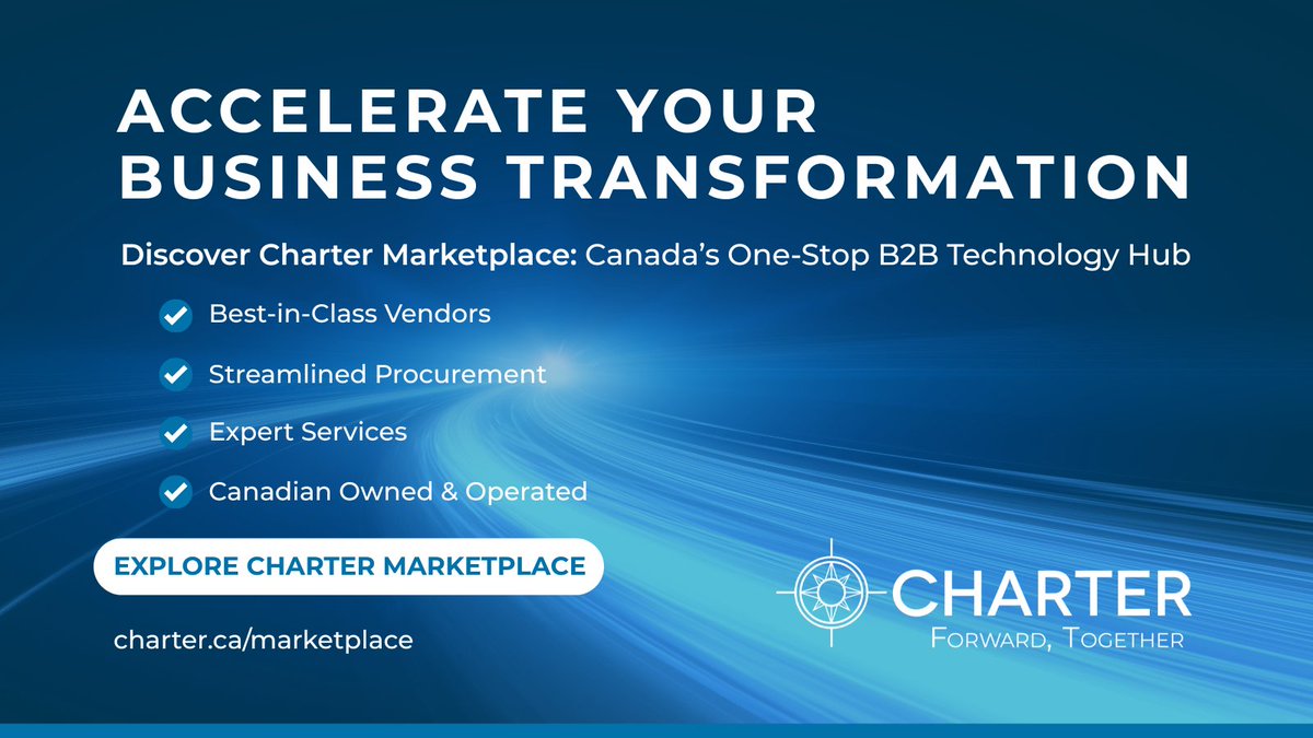CharterTelecom's tweet image. Ready to Accelerate Your #BusinessTransformation? Discover #CharterMarketplace: Canada’s One-Stop #B2B #Technology Hub, delivering the technology and expertise to power your success! 
charter.ca/marketplace

#B2BInnovation #DigitalTransformation #SmartProcurement