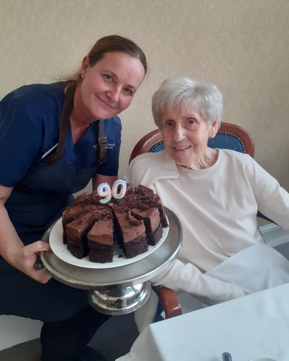 Celebrating a very special birthday at Middleton Grove! Our wonderful resident enjoyed a joyful day - all topped off with delicious chocolate cake