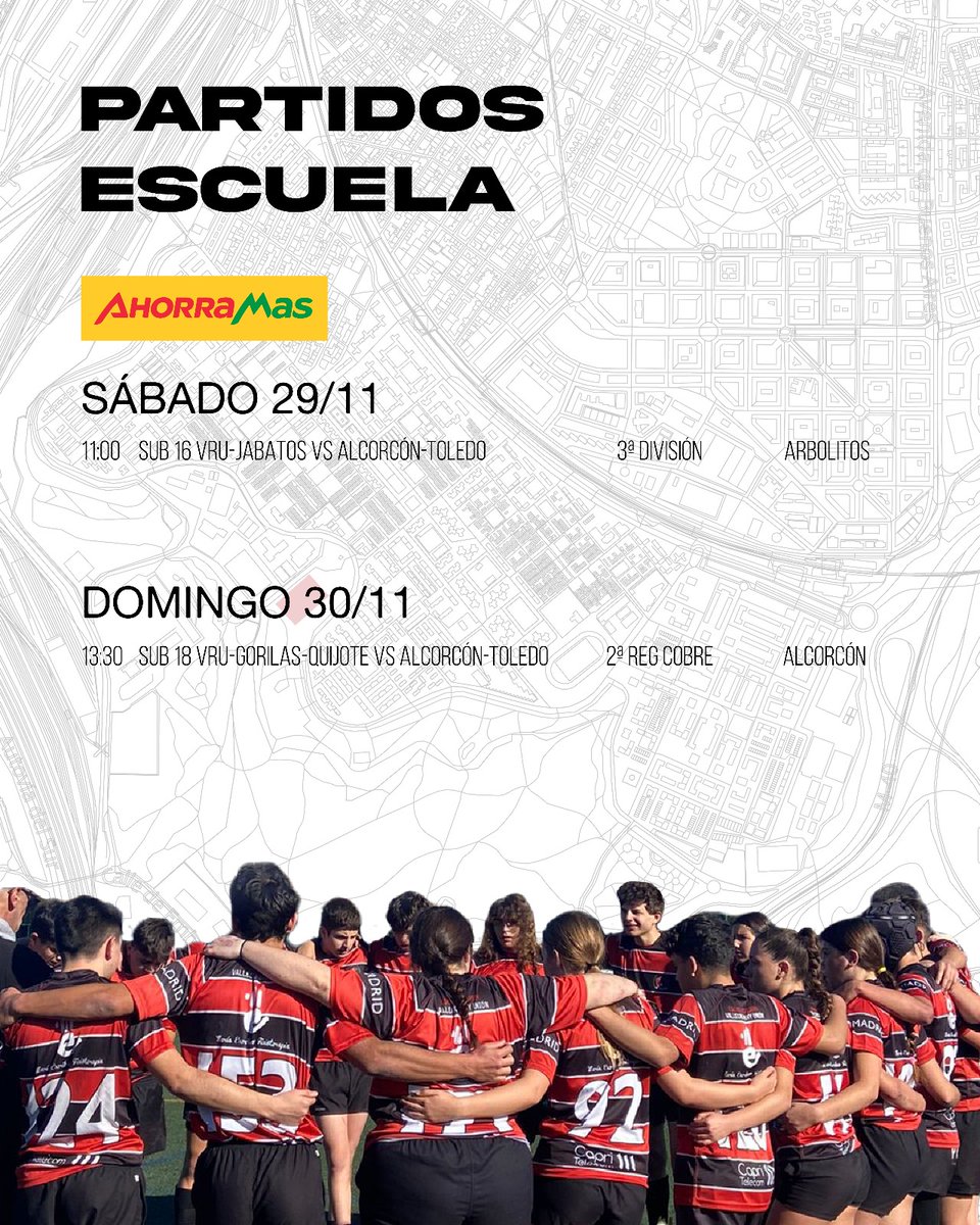 lolo_balsa's tweet photo. 🔊 Horarios de los partidos de nuestra escuela para el fnde.

Tanto nuestros Sub16❤️ como Sub18🖤 se enfrentan a los equipos de @RugbyAlcorcon y @crtoledo1 en sus respectivas categorías.

El SÁBADO nuestros Sub16 juegan en casa🌳🌲.

El DOMINGO nuestros Sub18 juegan en alcorcón. https://t.co/Vlw2kgJlCQ