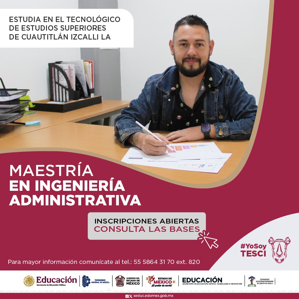 📷Estudia la Maestría en Ingeniería Administrativa📷en el TESCI
Inscripciones abiertas . ¡No te quedes fuera!
Consulta las bases: 📷 
l.facebook.com/l.php?u=https%…
Liga de registro: 📷 
docs.google.com/forms/d/e/1FAI…
#YoSoyTESCI #OrgulloRino 📷 #MIA #Maestría
#ElPoderDeServir #TodosSomosTecNM