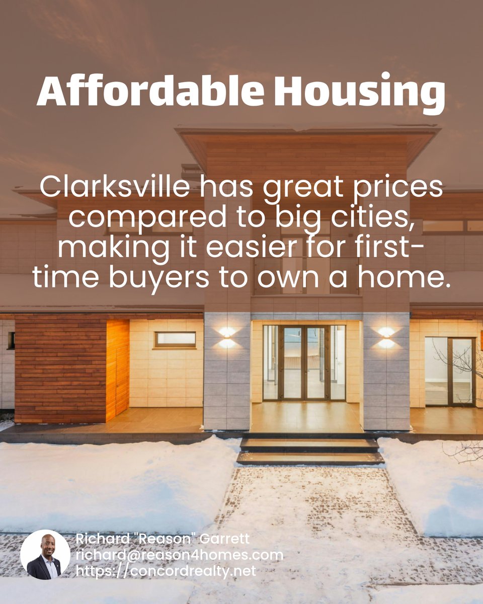 Reason1041's tweet image. 🎉 First-time homebuyers, look no further than Clarksville, TN! Affordable prices and a balanced market make it a smart choice to own your piece of home sweet home. 🏠 Ready to make a move? Let’s chat about how to snag the best deals. What's your top priority? #ClarksvilleHomes