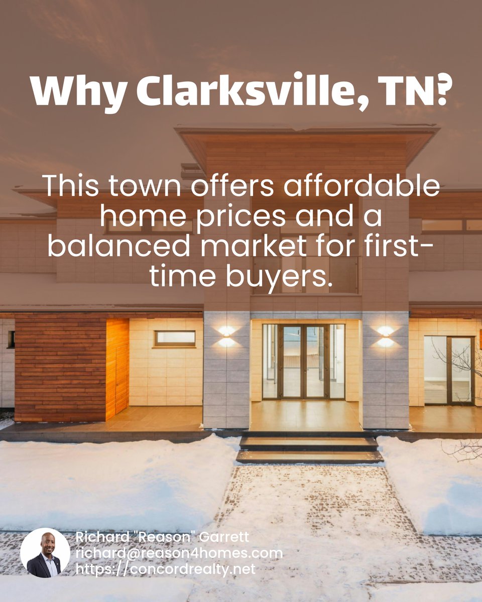 Reason1041's tweet image. 🎉 First-time homebuyers, look no further than Clarksville, TN! Affordable prices and a balanced market make it a smart choice to own your piece of home sweet home. 🏠 Ready to make a move? Let’s chat about how to snag the best deals. What's your top priority? #ClarksvilleHomes