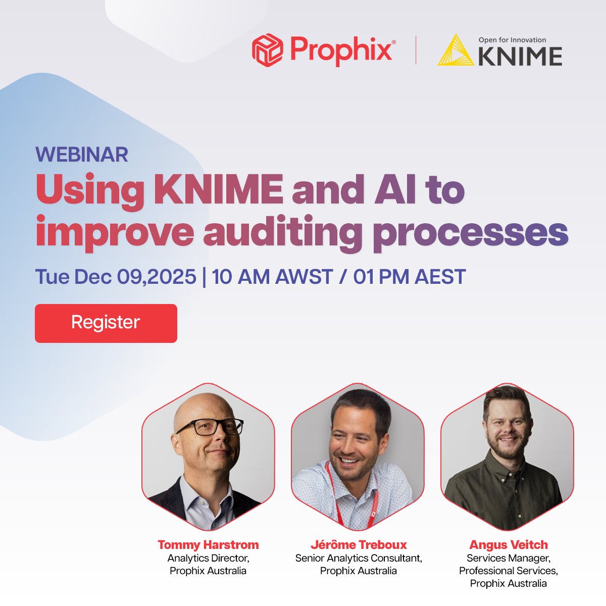 prophix's tweet image. AI is evolving fast. See how you can strengthen AI governance and boost audit efficiency with visual workflows in our 45-minute walkthrough of the latest @KNIME LTS release.
Save your spot: ow.ly/BvWF50Xt3EF

#DataTransparency #VisualWorkflows #AIForAuditing
