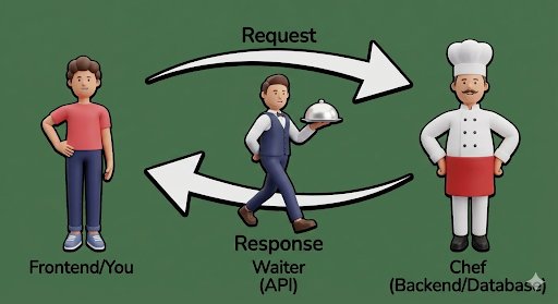 Nehe0901's tweet image. The Customer can&apos;t walk into the Kitchen.
They need the Waiter to take the Order (Request) and bring the Food (Response).
​As a Full Stack Dev, I build the Customer, the Kitchen, and the Waiter. 🛠️

​#API #FullStack #Coding #DevCommunity #100DaysOfCode