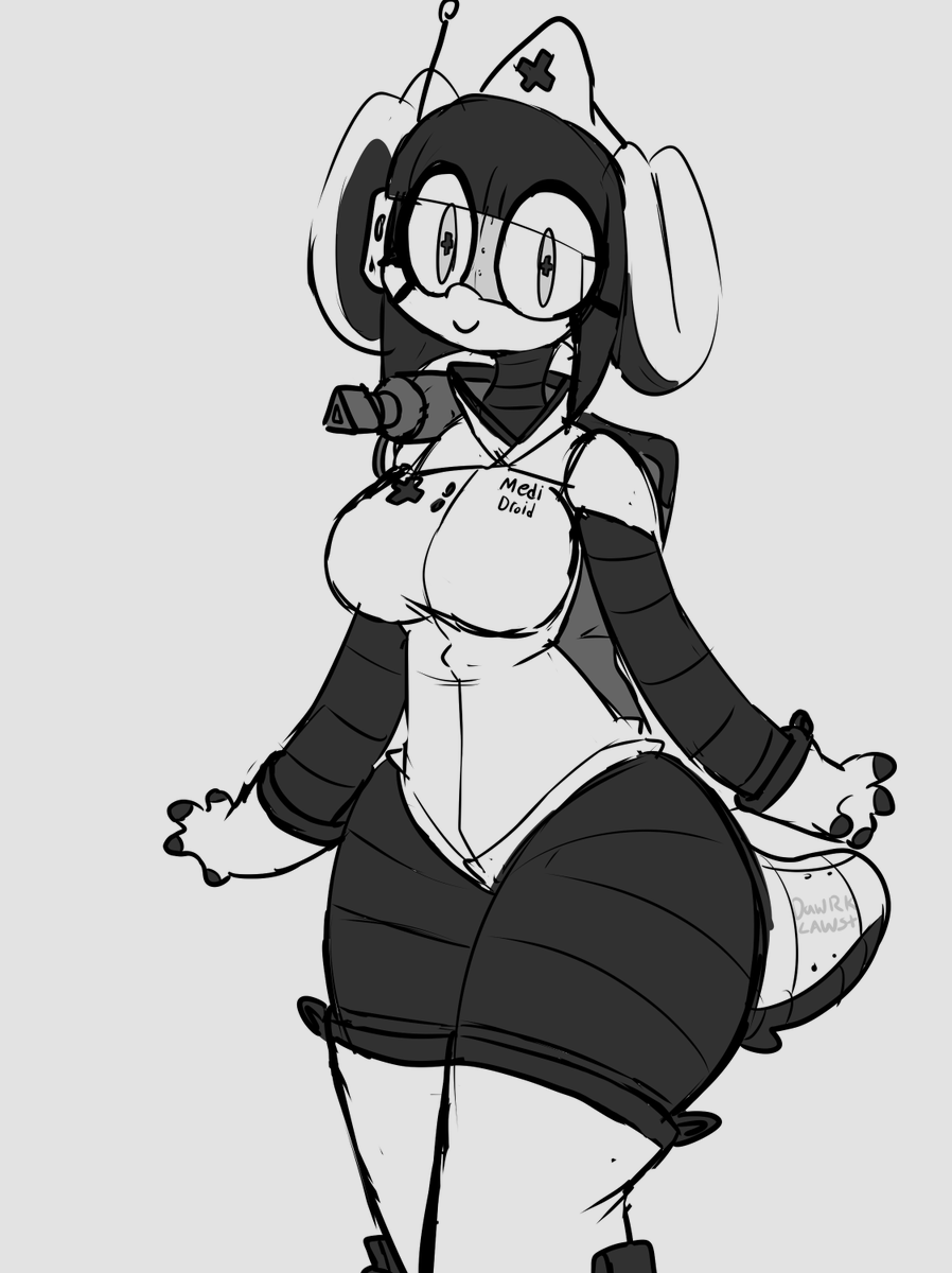 DawrkLawst's tweet image. Maddie!
the medical robodog!
i need to draw her more often