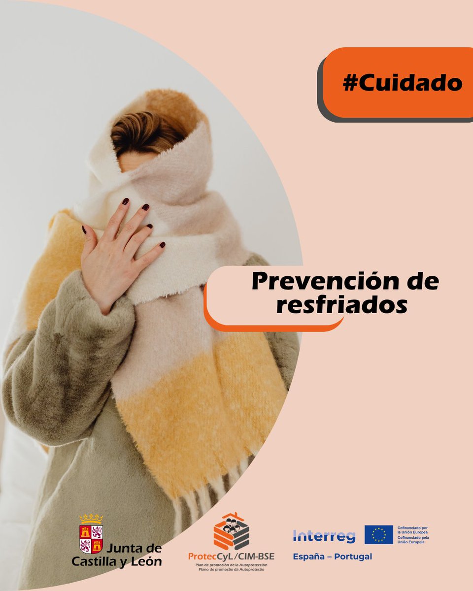 🇪🇸 Cuello, cabeza y pies protegidos: clave para evitar resfriados.

🇵🇹 Pescoço, cabeça e pés protegidos: chave para evitar constipações.
#ProtecCyL #CIMBSE #Salud #Prevención