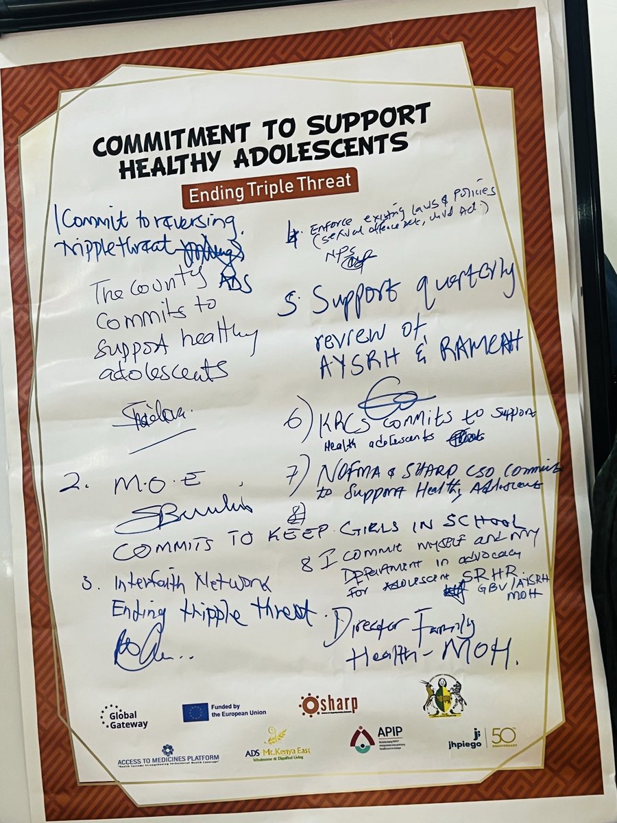NOFMA2's tweet image. A powerful moment today as stakeholders from health, education, gender, and CSOs united to sign commitmen advancing #SRHR and strengthening support for healthy #Adolescents. Collaboration in action! @ProjectSHARP 

#HealthyAdolescents #16days4ASRH

@HAImedicines @eannaso @medrap
