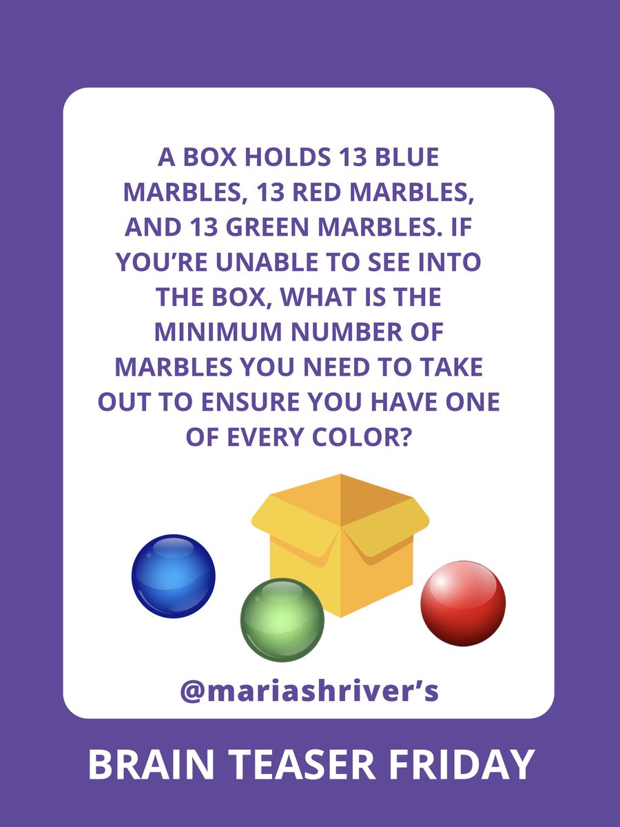 mariashriver's tweet image. Your brain likely needs a little brain teaser today after yesterday’s festivities, so see if you can take a moment to figure out the answer. To feed your brain while supporting Alzheimer’s research, make sure to check out @mosh_life! #brainteaserfriday