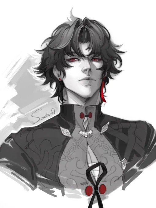 I've spent a long time thinking about how he looks with short hair #blade #hsr