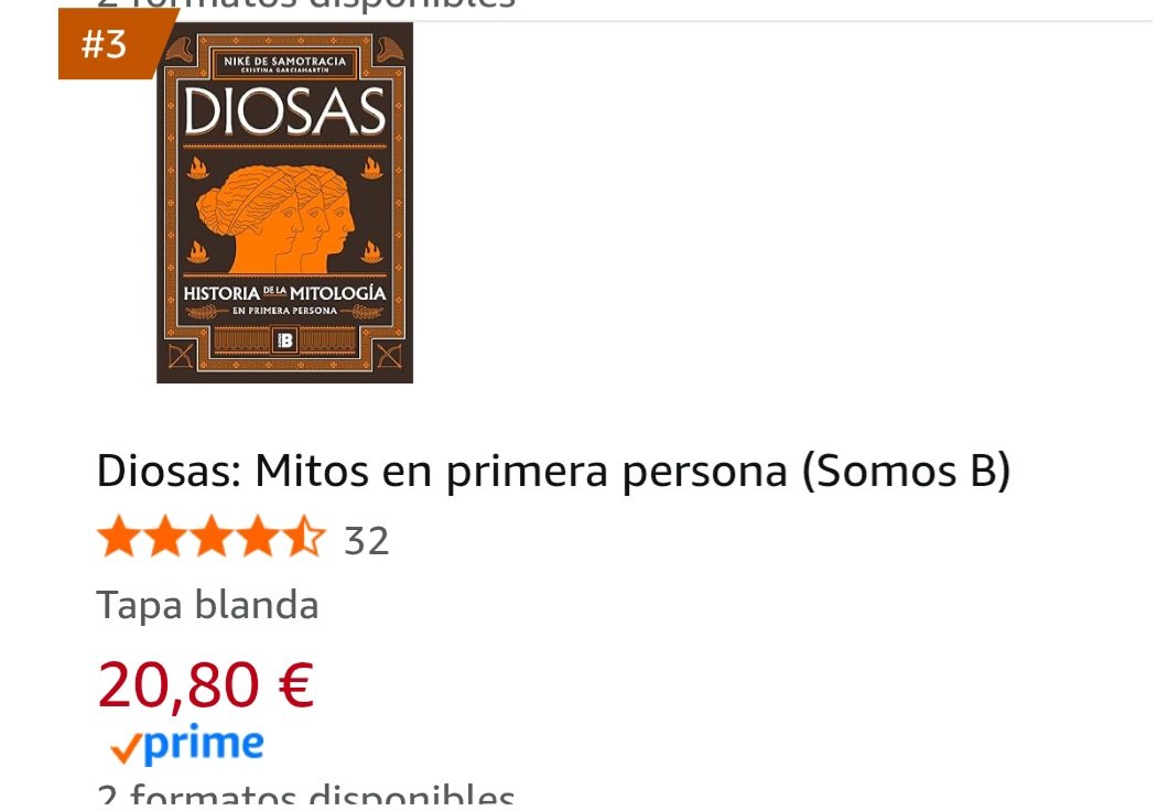 Casi un año ya y es el tercero más vendido en Amazon, no puedo estar más contenta.
Que las DIOSAS os acompañen siempre. Mil gracias. ❤️

Si os interesa, podéis encargarlo en cualquier librería.