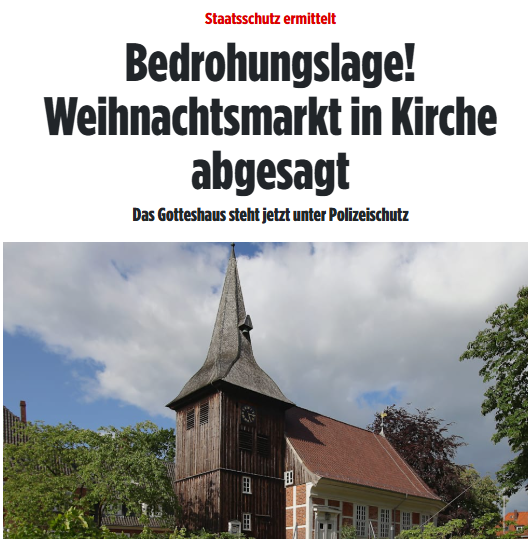 In #Geesthacht musste der kleine, feine Weihnachtsmarkt abgesagt werden, weil eine Drohung eingegangen ist. „Es besteht der Anfangsverdacht einer politisch motivierten Straftat“ Zu Details äußert sich die Polizei aus ermittlungstakt Gründen nicht.
bild.de/regional/schle…
