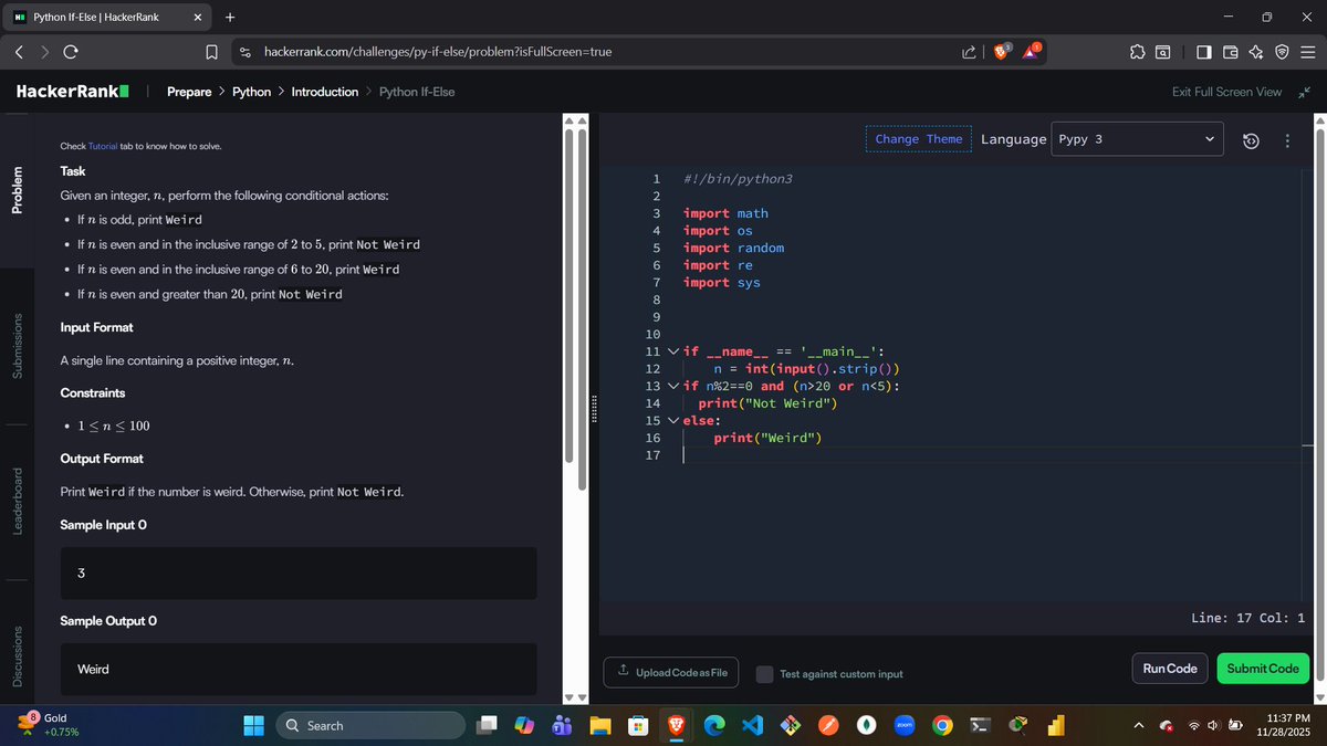 codewithGenZ's tweet image. Day 94-97🚀: #100daysofcode : #GeeksforGeeks
Today i solved problem on #Hackerrank #Leetcode #Python #100daysofchallenge #codinglife #LearnInPublic #learnprogramming #programmer #coder #CodingJourney #codewithGenZ #BuildYourself #Hackathon #Genius #ProblemSolving