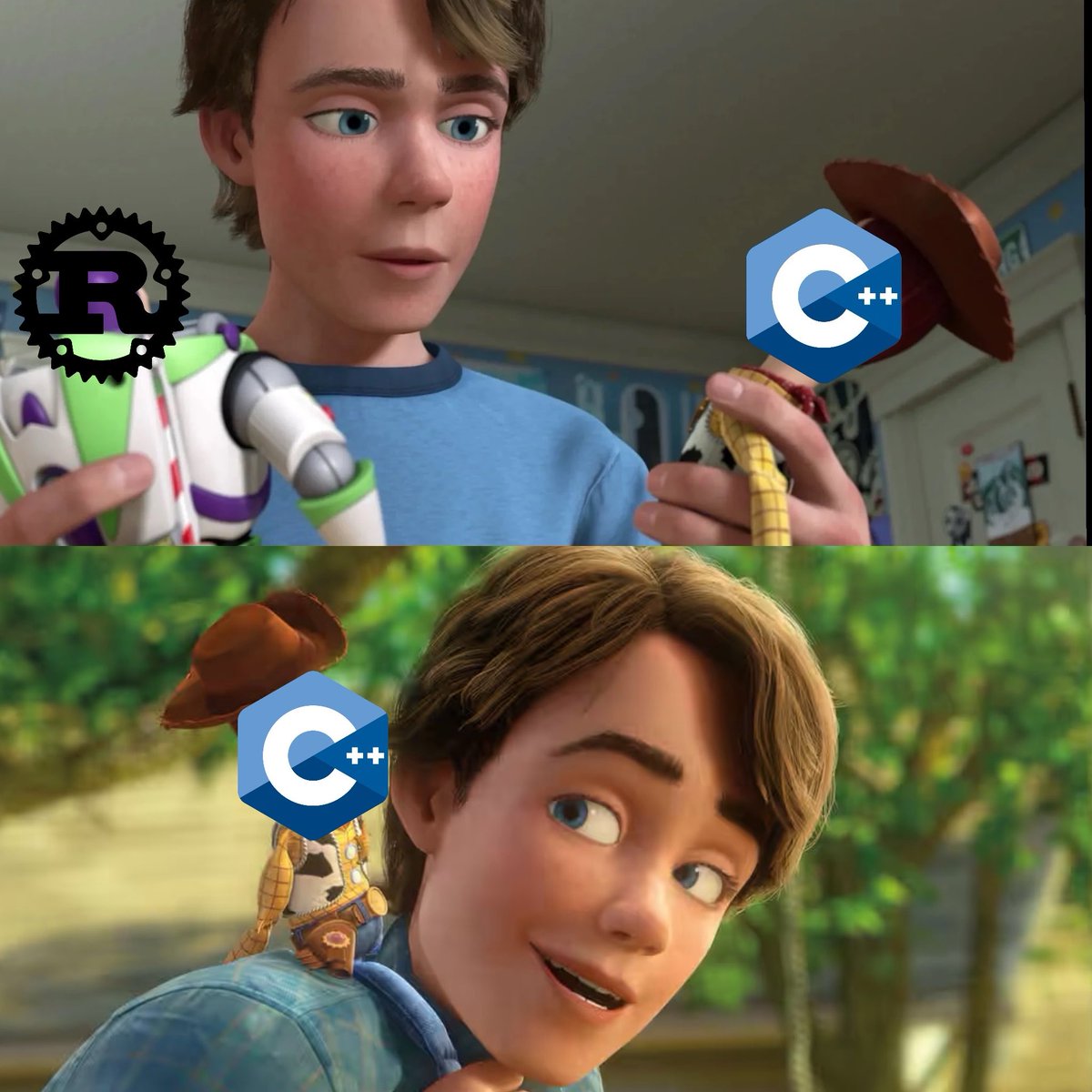 EssentialsDev's tweet image. New stuff is good, but old ones 
is great. (Andy knows) 
#programming #devlife #codememes #cplusplus #cpp