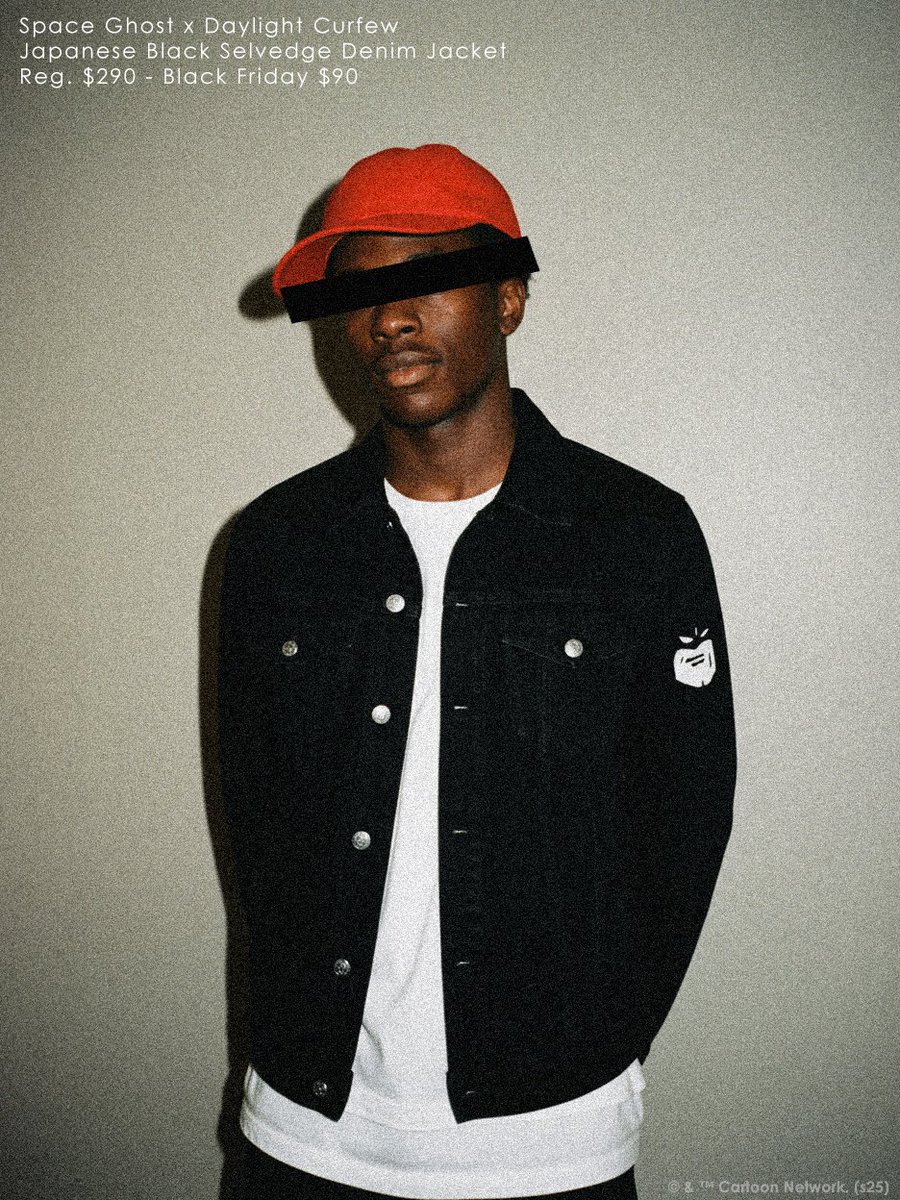 The Space Ghost x Daylight Curfew: Japanese Black Selvedge Denim Jacket. Available now, part of our Black Friday Event. daylightcurfew.com/collections/ho…