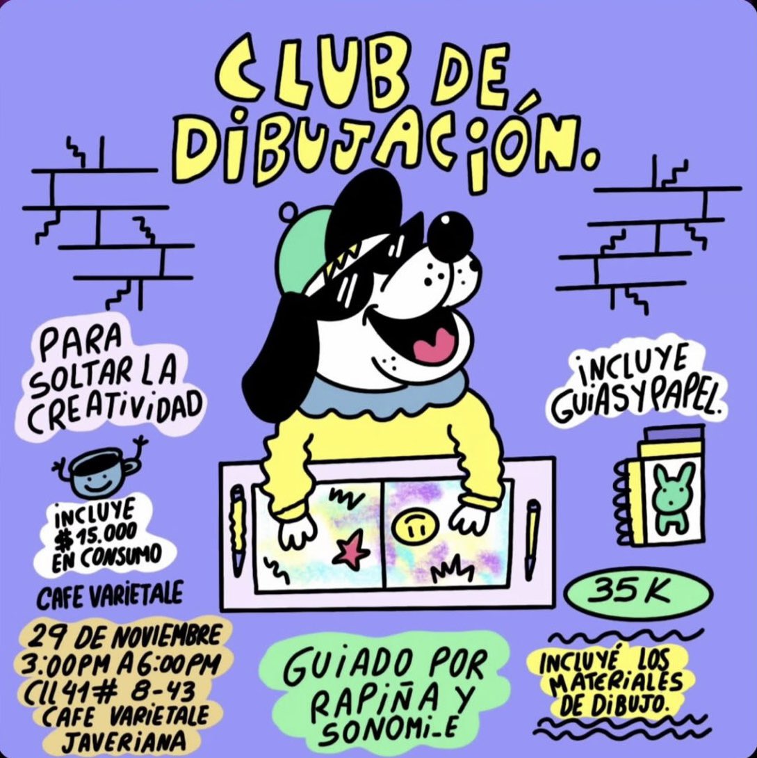 cartelurbano's tweet image. Club de dibujación ✍️

Un parche con la ilustradora Rapiña que lo ayudará a explorar su creatividad con un buen cafecito ✏️