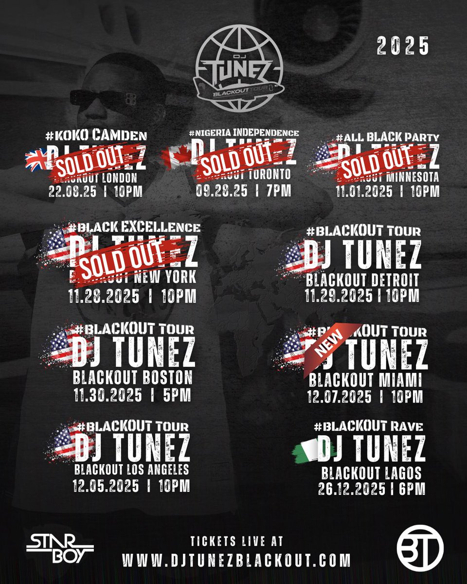 DJ_TUNEZ's tweet photo. WE DO THIS! BLACKOUT TOUR 2025! 

GET YOUR TICKETS NOW! 
https://t.co/graQ0YZIWZ https://t.co/P2yzeKWt36