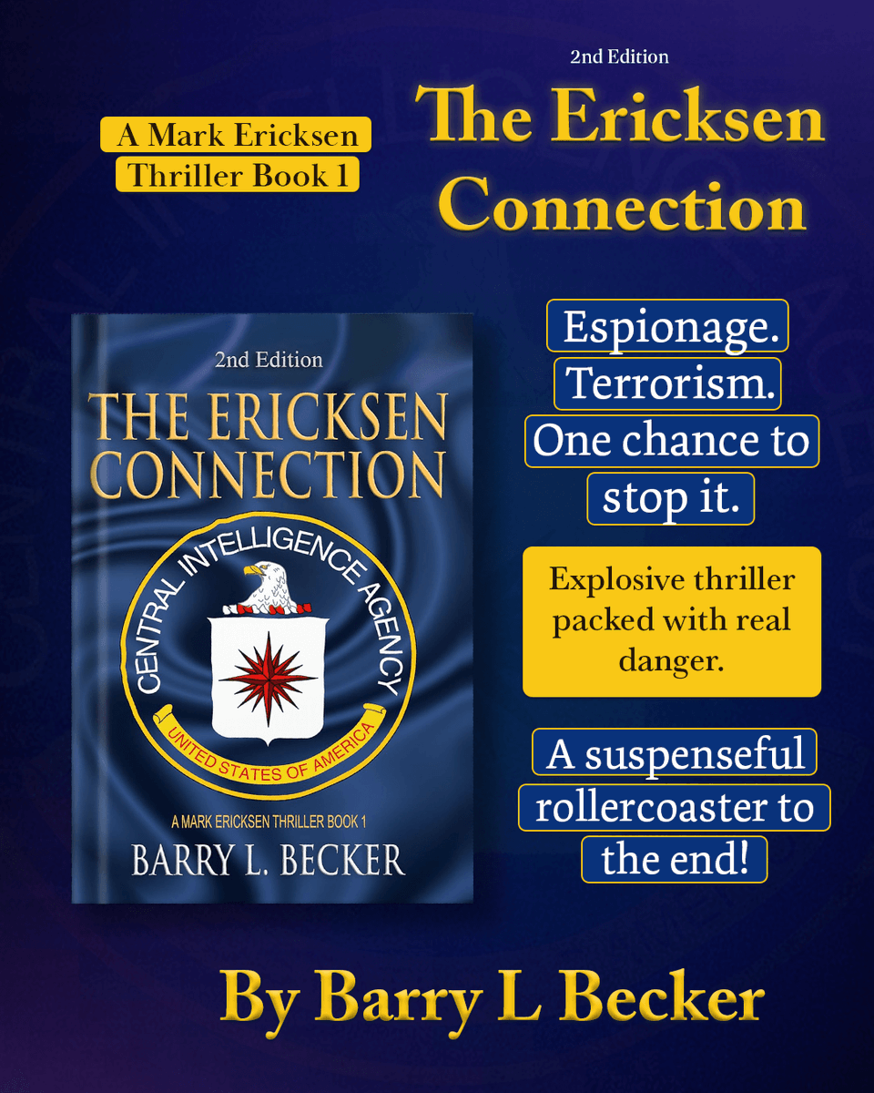 DailyBookBlogs's tweet image. A sleeper cell awakes. America becomes the target.
Barry L. Becker exposes a global conspiracy fueled by corruption, espionage, and a race to stop a nuclear catastrophe. @BbeckerThe

Available on - barnesandnoble.com/w/the-ericksen…