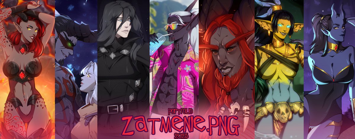 Hello! 🩷 
I am Zatmenie (Zatmenie.PNG or Eclipse)🌘
I am a Russian digital artist who prefers Dark/Fantasy DnD, TES, and WoW. Nice to meet you, and thank you for your interest in my work! 😘
#portfolio #PortfolioDay