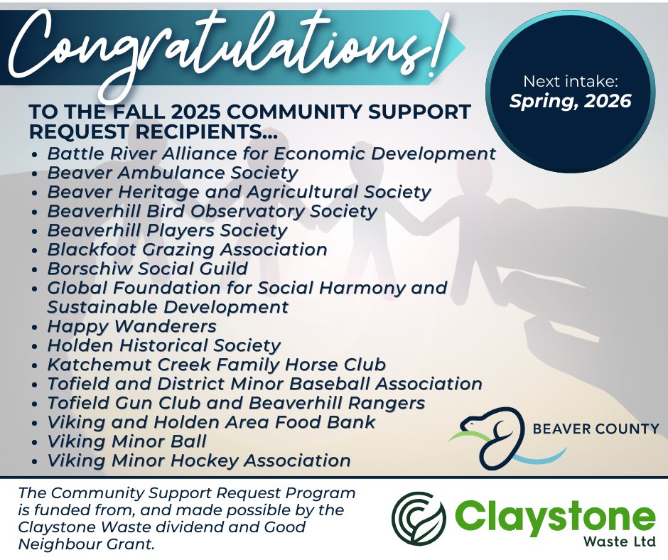 Congratulations, to the fall Community Support Request recipients! We're so glad to be able to offer this support to local community groups! A HUGE thank you to Claystone for making it possible.
Next intake? loom.ly/jg3U59I
#BeaverCounty #APlaceToCallHome