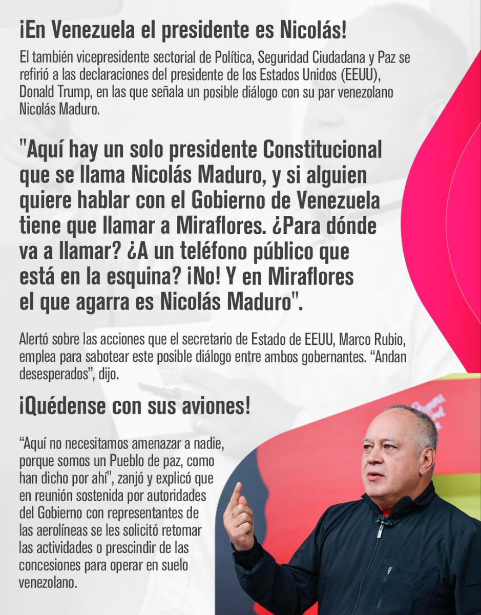 PokerRevolutio2's tweet image. Aquí manda Nicolás Maduro y el pueblo 😎🇻🇪💪🏻

Diosdado 
#AVenezuelaNoLaTocaNadie
HappyThanksgiving2025