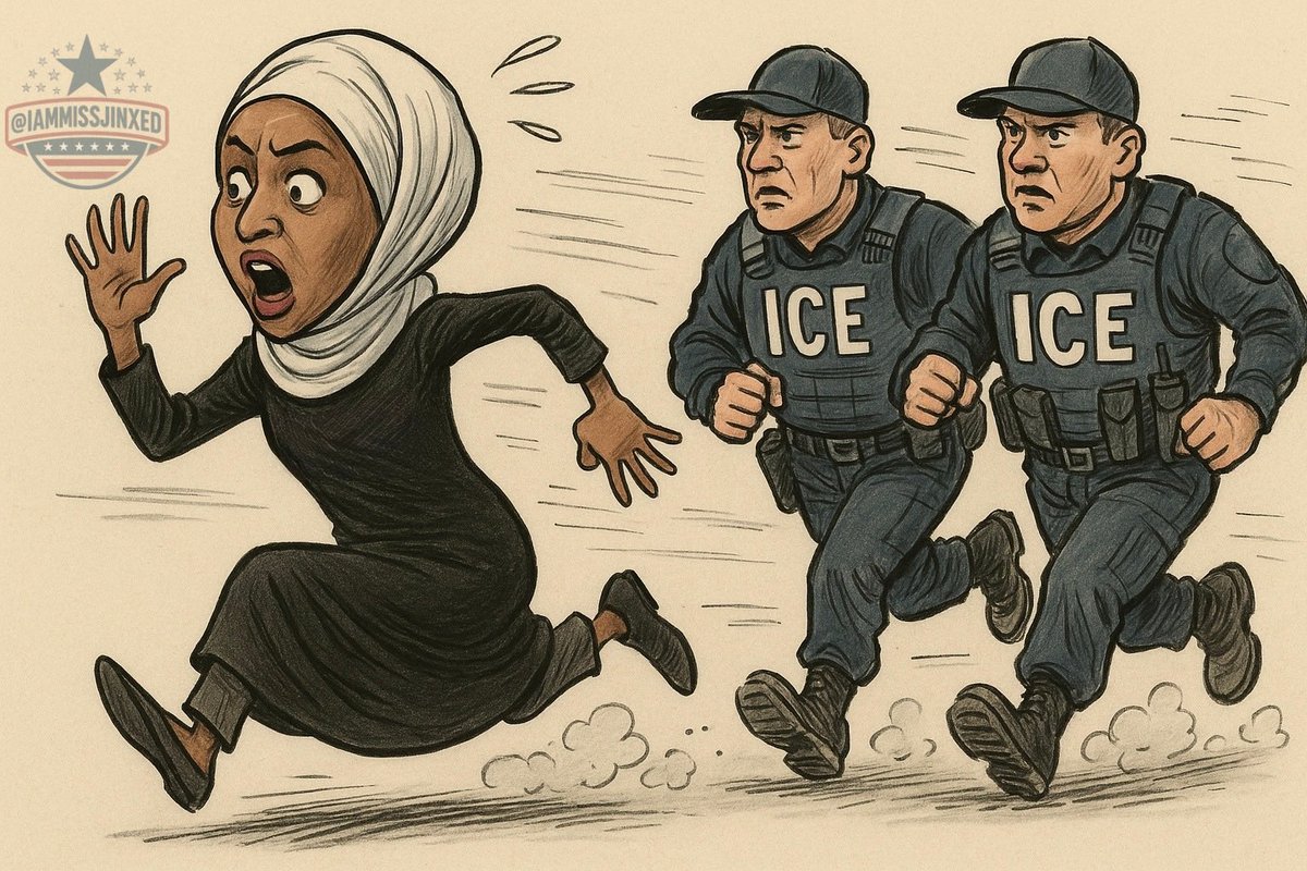 iammissjinxed's tweet image. Ilhan Omar was named in Trump’s post last night. If she gets denaturalized and deported I will laugh so freaking hard. 🤣