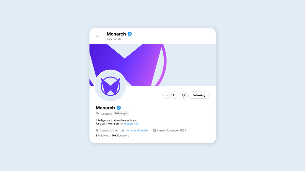 astrovrsd's tweet image. Monarch 一 Visual Identity  

◦  Monarch is intelligent evolution — an AI that awakens ideas, elevates creation, and gives you full control.